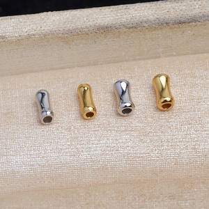 Perles en argent pour bijoux DIY, tube en bambou, perles de barrière, 8-12 mm, tube creux, perles à trou, plateau vide, 5767 - Accessoires pour bijoux - Product Image 1