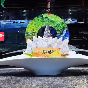 แผ่นอะคริลิคตกแต่งจานซาชิมิรูปทรงกลม ลายน้ำผึ้งและรสหวาน สไตล์จีนใหม่ สำหรับตกแต่งอาหารเย็นในโรงแรม - Product Image 2