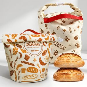 Sacs à pain en toile réutilisables à fond rond en TPU 3D pour pain au levain fait maison, grands sacs à pain avec fermeture à glissière et boucle - Product Image 1