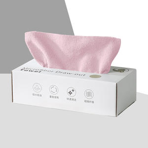 خرقة مايكروفايبر في صندوق (20) شعر مستعار منسوج "x7.8" قابلة لإعادة الاستخدام لتنظيف منشفة تيري بدون Edgeless ، خرقة تسوق ، خرقة منزلية وردية متعددة الاستخدام - Product Image 1