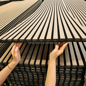 Tấm tường bằng gỗ slat <span class=keywords><strong>MDF</strong></span> Polyester cảm thấy tấm Tường âm thanh để trang trí tường cách âm - Product Image 5