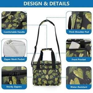 Sac isotherme de pique-nique grand format en nylon avec motif Kalo hawaïen, fermeture éclair et logo personnalisé, pour aliments et boissons - Product Image 4