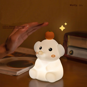 New voi cam voi phòng ngủ đầu giường đồng hành ngủ Pat ánh sáng hẹn giờ đèn bàn bầu không khí Silicone ánh sáng ban đêm - Product Image 3