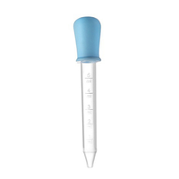 Biberon anti-étouffement pour bébé avec paille en PP, compte-gouttes d'expérimentation à débit lent, bleu clair, dispositif d'alimentation pour enfants
