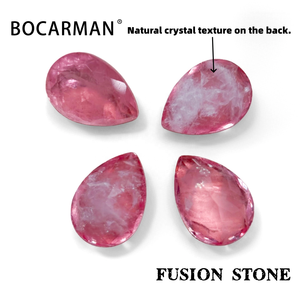 BOCARMAN Kırmızı Füzyon Gevşek Taş |   Görünür Kristal Damarlı Armut Şekli, Fabrika Toptan Toptan Satış Takı Yapımı Malzemeleri - Product Image 2