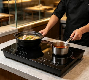 Cuisinière électromagnétique à double brûleur de qualité B, 4000-4999W, micro-panneau, étanche, économie d'énergie, chauffage rapide, <span class=keywords><strong>appareil</strong></span> de cuisson tactile - Product Image 1