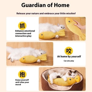 Juguete para masticar de lino con almohada de pescado, respetuoso con el medio ambiente, para gatos de interior, hierba gatera, juguete para gatito calmante - Product Image 3