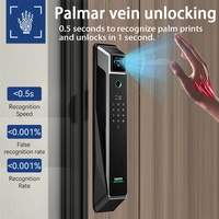 Serrure de porte intelligente M12 Work Tuya avec reconnaissance faciale 3D, caméra, empreinte digitale, mot de passe, reconnaissance de la veine palmaire, entrée sans clé, contrôle par application
