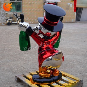 Electroplated sợi thủy tinh phim hoạt hình vịt điêu khắc, không gian thương mại nghệ thuật cài đặt, khách sạn Mall hợp thời trang trang trí nội thất trang trí - Product Image 4