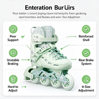 Ensemble de patins à roulettes réglables avec 8 roues LED clignotantes, casque, genouillères, patinage en ligne extérieur pour garçons et filles