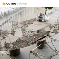 Dalle de marbre de dolomite polie de luxe Cotrustone Pandora pour table de salle à manger moderne de grande taille pour 8 à 10 personnes