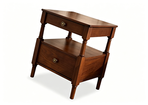 Premium Solid Wood Nightstand French Vintage Spindle <b>Legs</b> 2 Drawer Storage Bedroom Furniture Stable Bedside End <b>Table</b> - Product Image 2