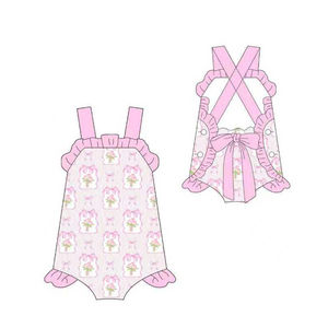 GSSO3558 Ensemble personnalisé pour petite fille active, imprimé fleurs roses, manches courtes, tenues pour enfants, vente en gros, ensemble pour enfants - Product Image 6