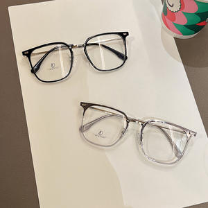 เฉียนไน เรโทร TR กรอบแว่นตาโลหะเต็มรูปแบบสี่เหลี่ยมป้องกันแสงสีฟ้าสำหรับผู้หญิงกรอบใหญ่สไตล์เกาหลี JS8-1-24011 - Product Image 2