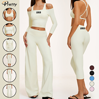 Ensemble de 6 pièces de vêtements de sport pour femme, tenue de fitness, course, yoga, pilates, entraînement, coupe ajustée, élastique, brossé, décontracté, avec effet amincissant à la taille
