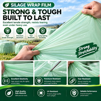 Film d'emballage pour ensilage LLDPE personnalisé, anti-UV, résistant aux perforations, pour le stockage de l'ensilage de l'herbe, du maïs et des fourrages