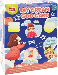 ชุดกล่อง DIY แฟชั่นใหม่สำหรับเด็กพวงกุญแจ guka Goo Card พร้อมกาวสีครีม