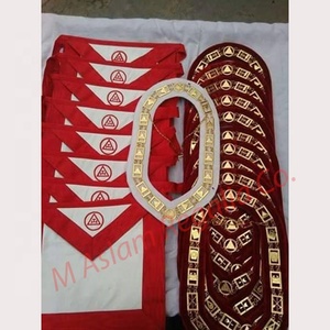 US Master Mason Apron With G Hand Embroidery | Hand Made White and Burgundy Satin Silk Apron | USA Flag Apron - Product Image 5