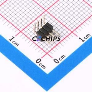 1271WR-4P Pin Header Bent Lead Through Hole,P=1.27mm Connector 1x4P 1.27mm Pin Header Right Angle Insert - Product Image 1