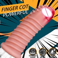 Leistungsstarker Wasserdichter Silikon-Vibrator für Frauen Mini Vibrierender Finger-Sleeve Sexspielzeug Massagegerät LM-E714
