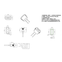 Connecteur USB Type C Port Jack transparent Chargeur Prise 3A Courant élevé Charge rapide Femelle Type-C Avec boucle de carte