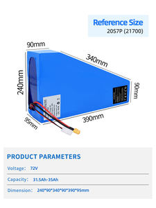 แบตเตอรี่ลิเธียมไอออนทรงสามเหลี่ยมกำลังสูง ใช้งานได้ยาวนาน 30Ah 40Ah 50Ah 18650 48v 52v 60V 72V สำหรับจักรยานไฟฟ้า - Product Image 6