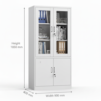 Gabinete Metálico Moderno para Uso Escolar con Puertas de Vidrio, Altura Ajustable, Gabinete de Almacenamiento de Archivos para Oficina en Oferta