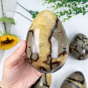 새로운 도착 자연 석영 재스퍼 대형 separium 계란 손 조각 판매 - Product Image 5