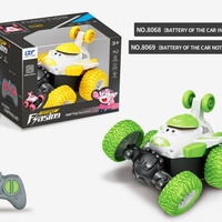 SJY-9096/9097 Voiture télécommandée 4 canaux en métal, modèle dinosaure de dessin animé, avec fonctions de cascade, de rotation et de retournement, prête à l'emploi, 27 MHz