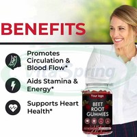 VitaSpring OEM 4 en 1 Bonbons à la betterave Gommes à l'ashwaganda aux graines de raisin Superfood Vitamin B12 Betterave Root Beetroot Gummies