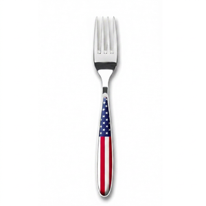 Tenedor de Acero Inoxidable con Diseño de Bandera Americana, Apto para Lavavajillas, Acabado Espejo, Ideal para Fiestas, Juego de Cubiertos - Product Image 1