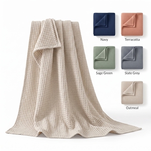 Couverture Confort Quatre Saisons en Coton Tissé Personnalisée pour <span class=keywords><strong>Lit</strong></span>, Couverture Épaisse à Motif Gaufre - Product Image 2