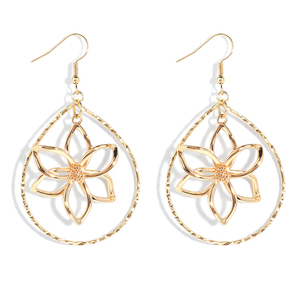 Phong cách khác nhau thời trang Hawaii Giọt Nước Mắt hoa sang trọng bông tai phụ nữ 18K mạ vàng bông tai - Product Image 6