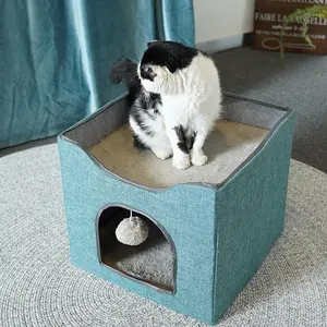 Cuccia morbida di alta qualità cuccia per gatti cuccia per gatti che dorme casa per gatti pieghevole multifunzionale per scatola di immagazzinaggio di giocattoli per animali domestici