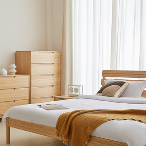 Giường tầng bằng tre nguyên khối hiện đại tối giản, chất lượng cao, nội thất phòng ngủ khách sạn, tùy chỉnh kích thước Queen, dùng cho gia đình - Product Image 4