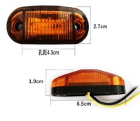 Feu de gabarit latéral LED 12V 24V pour camion, feu de signalisation d'avertissement ambre/rouge pour remorque, bus, SUV, camion, remorque
