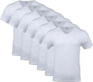 Multipack Men's V-Neck T-Shirts Cotton Blend Comfort Fit Essential Daily Wear Ideal for Layering Sports and Casual