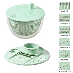 Grande 5L insalata Spinner essiccatore di plastica manuale per insalata di plastica (PC) per verde - Product Image 4