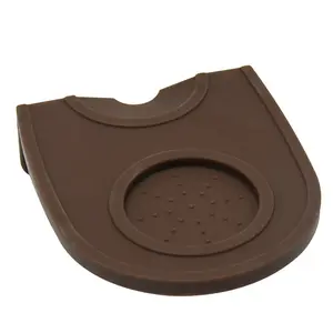 Coffee Tamper Mat Holder Pad Small - Silicone Espresso Tamping Mat Black Anti Slip Corner Tamping Pad