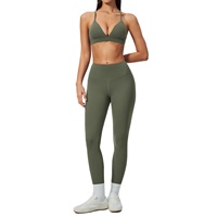 Gebürstetes Yoga-Bekleidungsset für Damen: Hochelastische, hüftformende Workout-Leggings und zweiteiliges Fitness-Set im Erwachsenen-Stil mit hoher Unterstützung