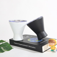 Gobelet à cocktail de 10 oz en acier inoxydable 304 à double paroi, forme conique avec couvercle transparent, isolation sous vide, personnalisation possible