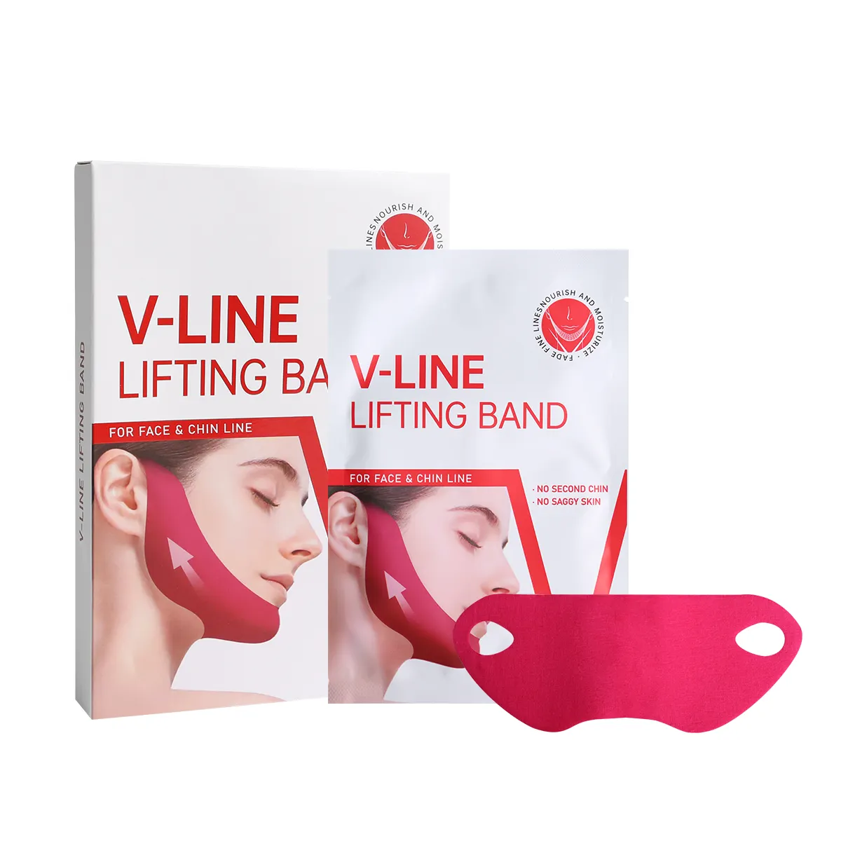Eigenmarke Hautpflegeprodukte V-Linie Lifting Hydrogel-Kollagenmaske Doppelkinn-Reduktor Abnehmen Gesichtsmaske OEM