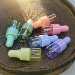Wholesale Cosmetic Mini Round Colorful Glass <b>Dropper</b> <b>Bottle</b> Empty Essential Oil Face Serum Lotion <b>Bottle</b> 1ml 2ml 3ml 5ml - Product Image 2