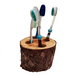 Wood <b>Toothbrush</b> <b>Holder</b> Stand Rectangle Minimalist Bathroom Organizer for <b>Toothbrushes</b> and Toothpaste Convenient Countertop Rack - Product Image 2