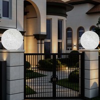 Esferas de Mármol LED Solares que Cambian de Color, Luces de Jardín con Alimentación DC/AC, Decoración Exterior Solar