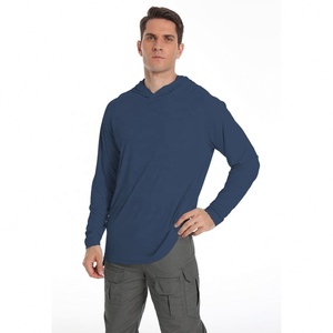 %100 Polyester Yüksek Performanslı Balıkçı Kapüşonlu Üst ve Hızlı Kuruyan Gömlek Nefes Alabilen Güneş Korumalı Özel Kumaş Isı Transferi ile - Product Image 1