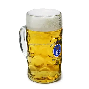 1 Liter Factory wholesale Beer glass mug Handmade 1L Beer Glass Cup Pyrex Beer Glasses