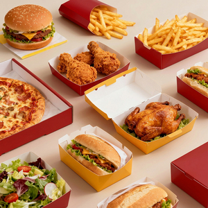 Caja de Papel para Alimentos Resistente y a Prueba de Fugas, Tamaño Personalizado, para <span class=keywords><strong>Hamburguesas</strong></span>, Papas Fritas, Pollo, Pizza, Ensaladas, Barras de Aperitivos <span class=keywords><strong>del</strong></span> <span class=keywords><strong>Mundial</strong></span> - Product Image 3