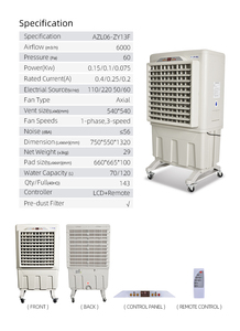Ventilador Portátil con Humidificador, Salida de Humedad de 500 ml/h para Climas Secos - Product Image 6