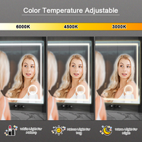 Luxury Custom Size Antifog Frameless Illuminated Bathroom Mirror Wall Mounted Smart Led Mirror With Time Display